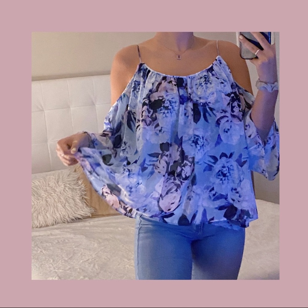 cotton-candy floral drop shoulder top !